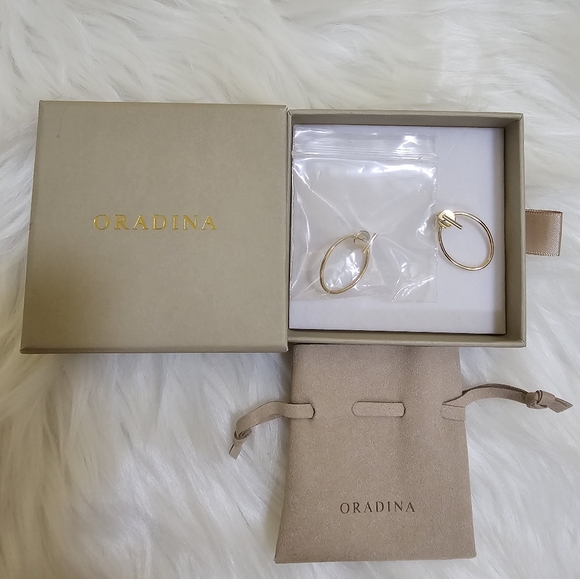 Oradina 14K Yellow Gold Roundabout Ear Jackets - Picture 9 of 10